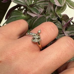 Exquisite Vintage Two tone Women's 14K White & Rose Gold Diamond Ring SZ 8